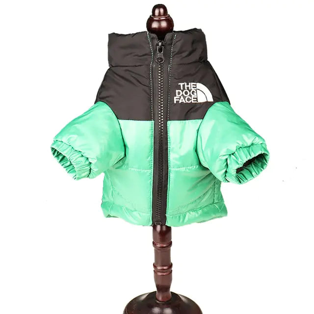 Windproof Dog Face Puffer Jacket
